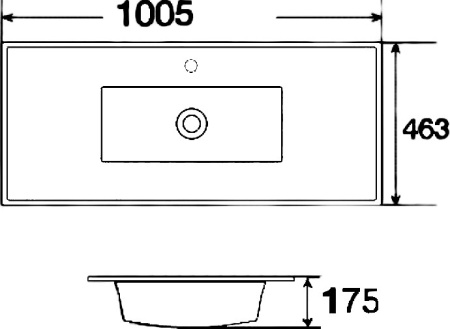 раковина в ванную накладная melana 101 см, mln-e100 (9100e)