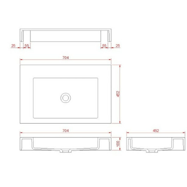 раковина boheme armadi art flat 70 888-70 белая матовая