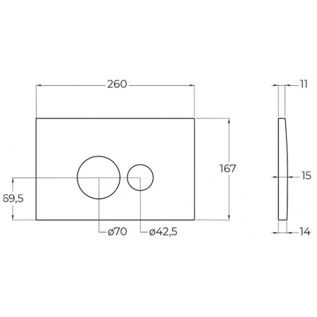 кнопка для инсталляции belbagno bb080cr.mat, цвет хром матовый.
