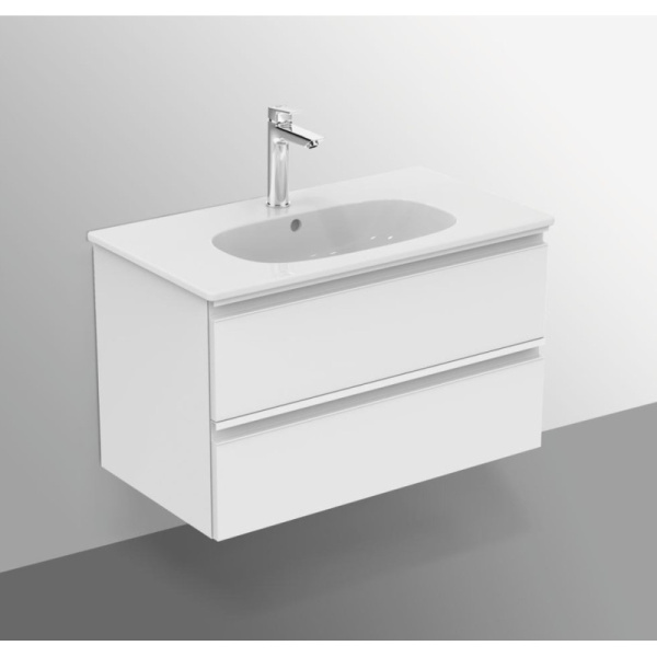 тумба под раковину ideal standard tesi 80 t0051ov подвесная белая глянцевая