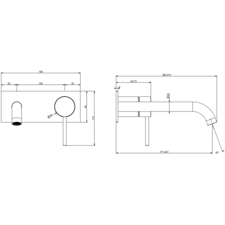 смеситель gessi gessi316 54090#299 для раковины, встраиваемый, внешняя часть, цвет черный xl