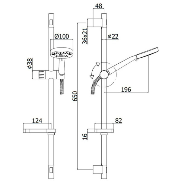 душевой гарнитур paffoni luna zsal206cr , хром глянцевый душевой гарнитур paffoni luna zsal206cr , хром глянцевый