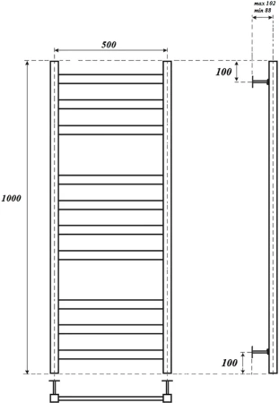 полотенцесушитель point меркурий pn83150be электрический, 50x100 см, черный