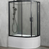 Душевой уголок Royal Bath ВК 120×80 RB8120BK-T-BL-L профиль черный, стекло прозрачное