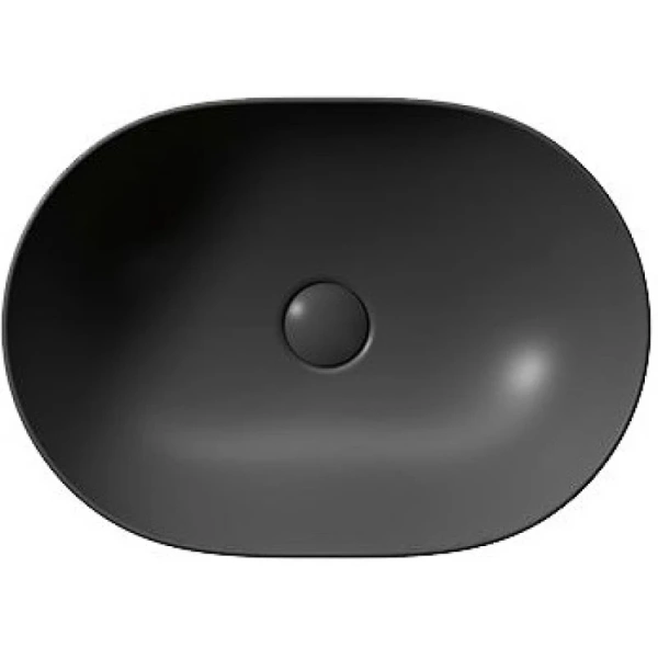 раковина gsi pura 886026 накладная, 50x35 см, ardesia opaco (черный матовый)