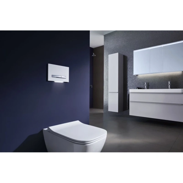 унитаз подвесной geberit smyle square 500.683.00.2 безободковый, с сидением микролифт, цвет белый