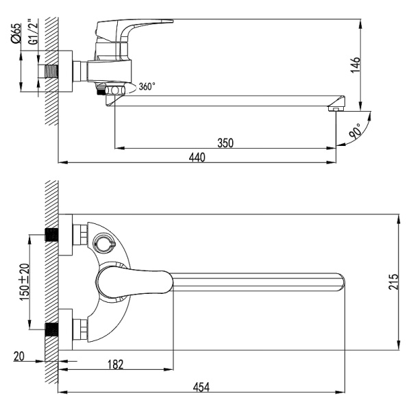 смеситель для ванны lemark shift lm4317c универсальный хром