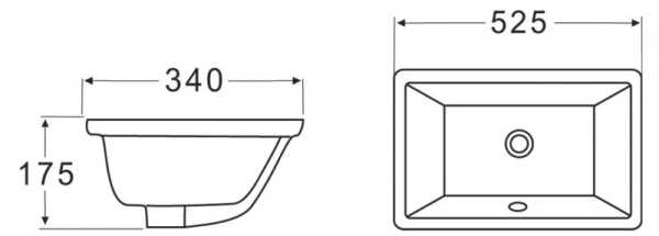 раковина встраиваемая снизу belbagno 52 bb1009, белая
