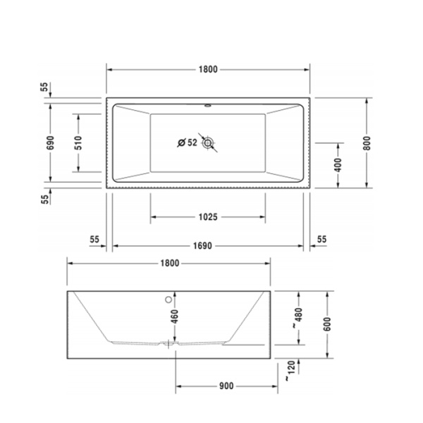 ванна duravit vero air 700417000000000 акриловая, приставной вариант, с бесшовной панелью и рамой, с 2 наклонами для спины, 180x80 см, белый