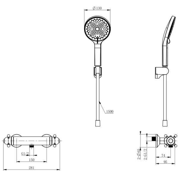 термостат для душа wonzon & woghand ww-b2048-a-mb с душевым гарнитуром, черный матовый термостат для душа wonzon & woghand ww-b2048-a-mb с душевым гарнитуром, черный матовый