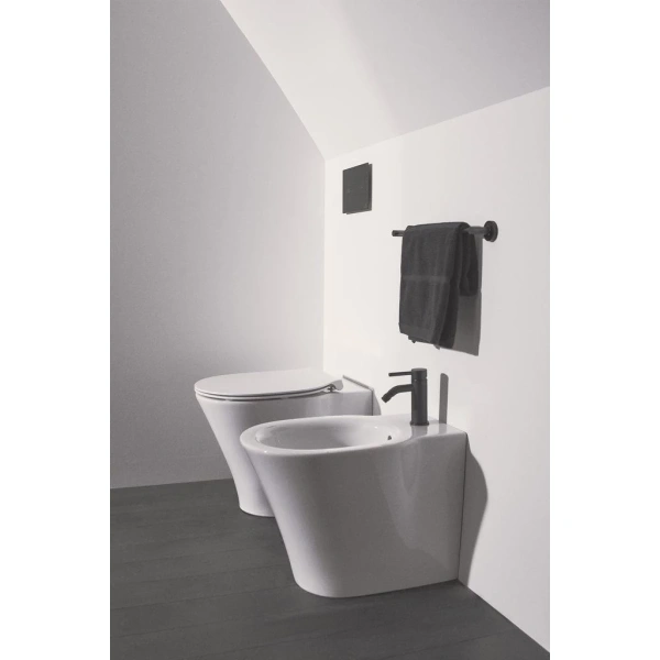 смеситель ideal standard ceraline bc197xg для биде, с донным клапаном, черный матовый
