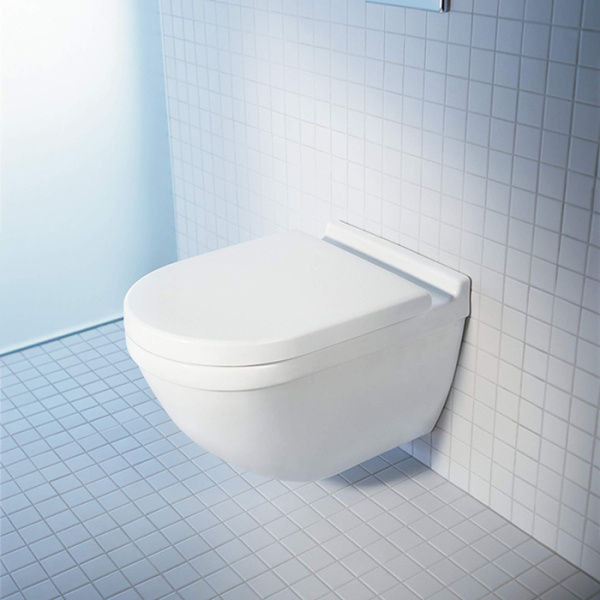 унитаз подвесной duravit starck 3 22260900001 wondergliss, цвет: белый