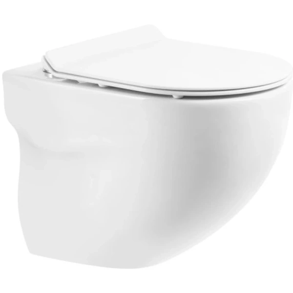 унитаз подвесной безободковый belbagno onda bb066chr, без сиденья, цвет белый