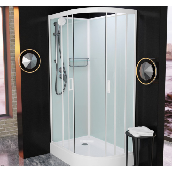 душевая кабина frank f412l white левая без крыши 120х80