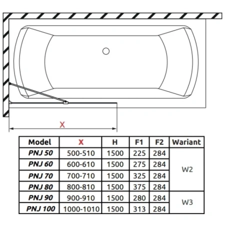 шторка для ванны radaway idea black pnj ii factory 80 10001080-54-55 прозрачное