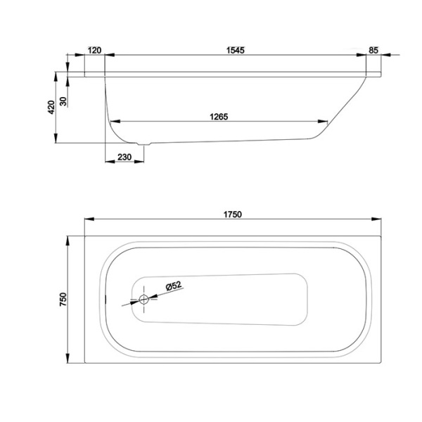 стальная ванна bette form 2949-000 ad plus ar 175x75 см