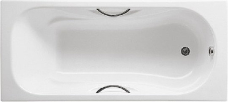 Чугунная ванна Roca Malibu 150x75 2315G000R с отверстиями для ручек с противоскользящим покрытием
