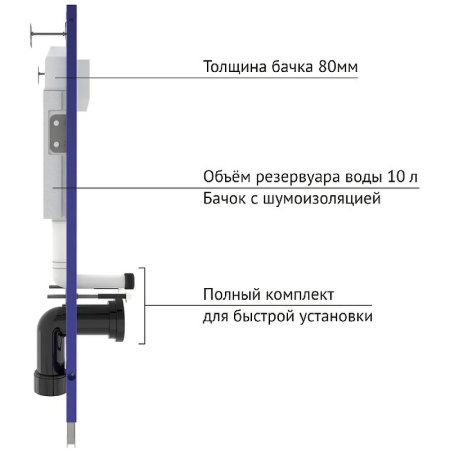 инсталляция berges novum f5 040255 для унитаза с черной матовой клавишей смыва