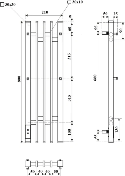 полотенцесушитель point фрея pn20738gb электрический, 18x80 см, графит блеск