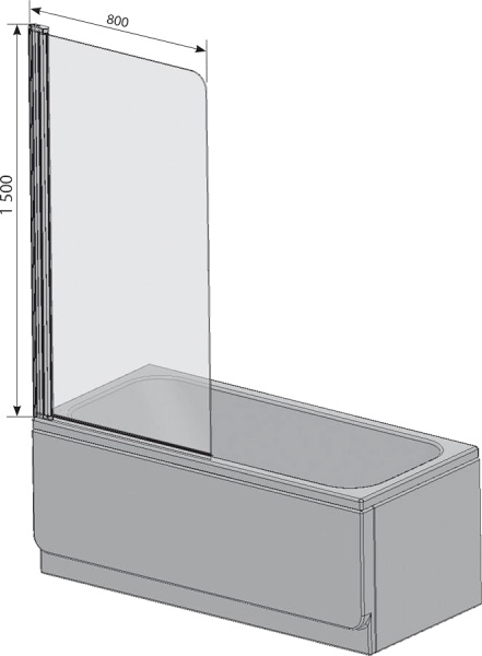 шторка на ванну ravak chrome cvs1-80 l 7ql40100z1 профиль белый, стекло прозрачное
