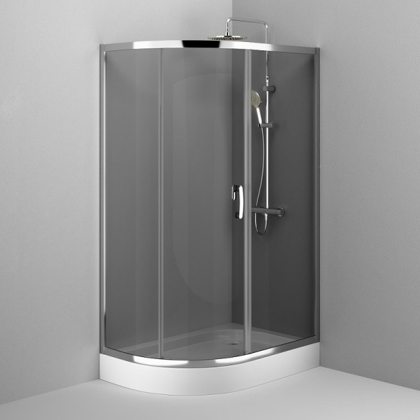 душевой уголок am.pm like solo slide 120×80 w83g-302u120cg профиль хром глянцевый, стекло тонированное