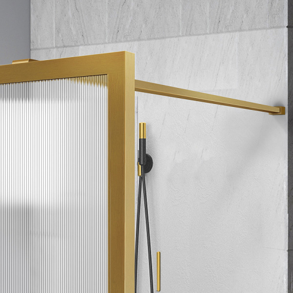 душевая перегородка vincea walk-in 70 vsw-1hp700flbg профиль брашированное золото, стекло рифленое