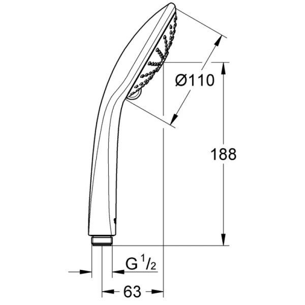 ручной душ 110 мм grohe euphoria 27239001