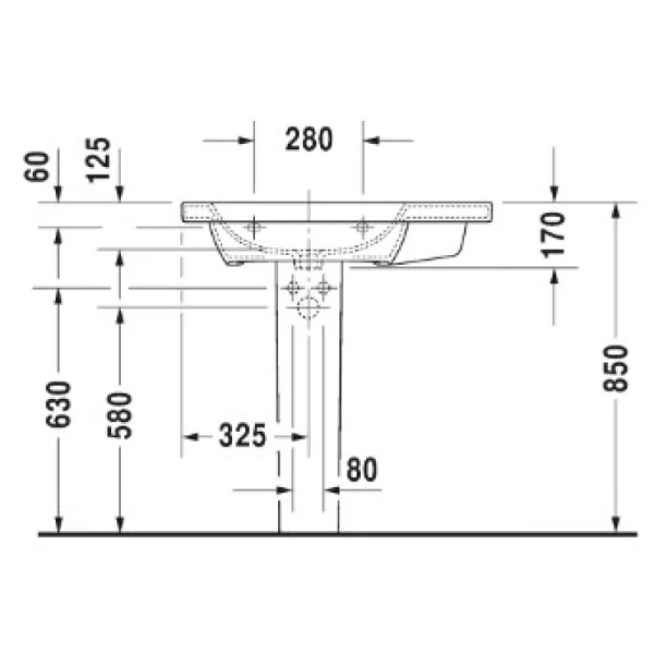 раковина полувстраиваемая duravit durastyle 2325800000