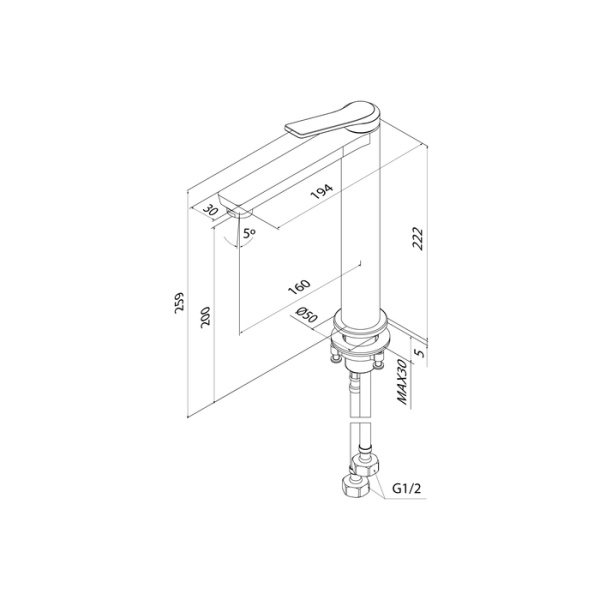 смеситель для раковины iddis parker pargm01i01 матовый графит