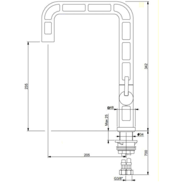 смеситель для кухни webert one-b on920101560 черный матовый