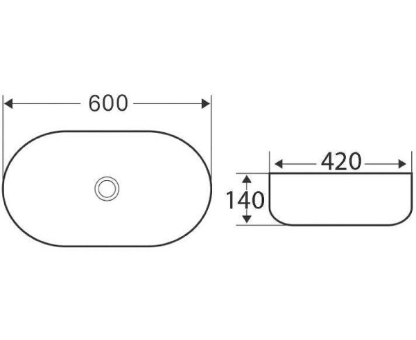 раковина-чаша belbagno 60 bb1084-h311 серая матовая