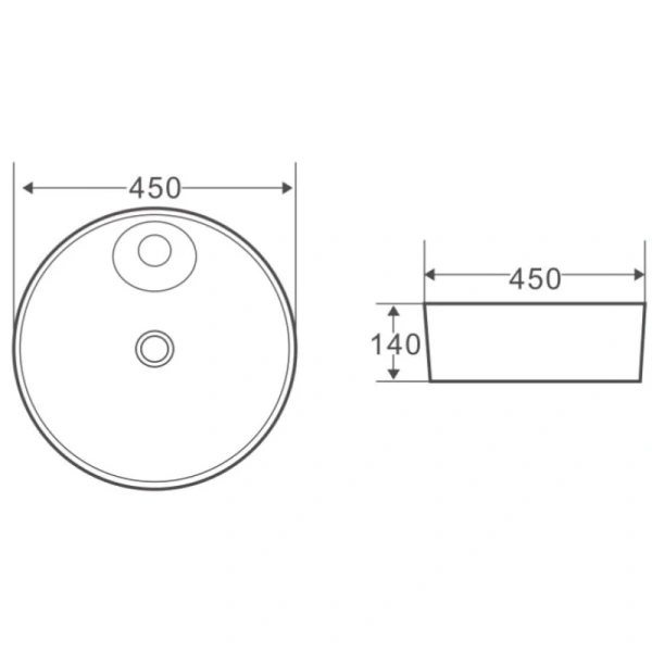 раковина накладная belbagno 45 bb1306, белая
