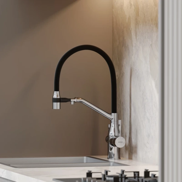 смеситель для кухни sancos orta sc4008ch хром черный