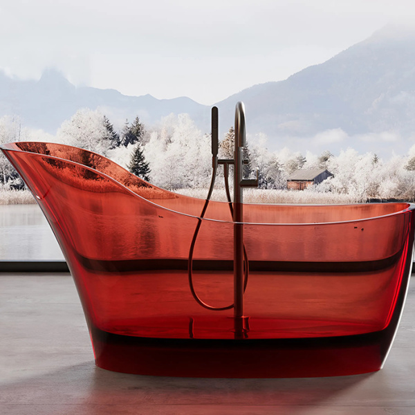 ванна dea design elegant dd8613 1690 r5 отдельностоящая, glasstech, прозрачная смола, 169x75x88см., pomegranate