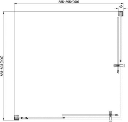 душевой уголок aquanet delta cube npe1142 00183212 90×90, прозрачное стекло