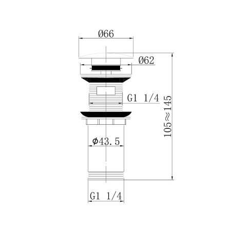 донный клапан abber af0010rg click-clack, розовое золото