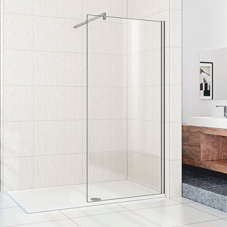 Душевая перегородка WeltWasser WW400 Walk-In 120G-1 профиль хром, стекло прозрачное