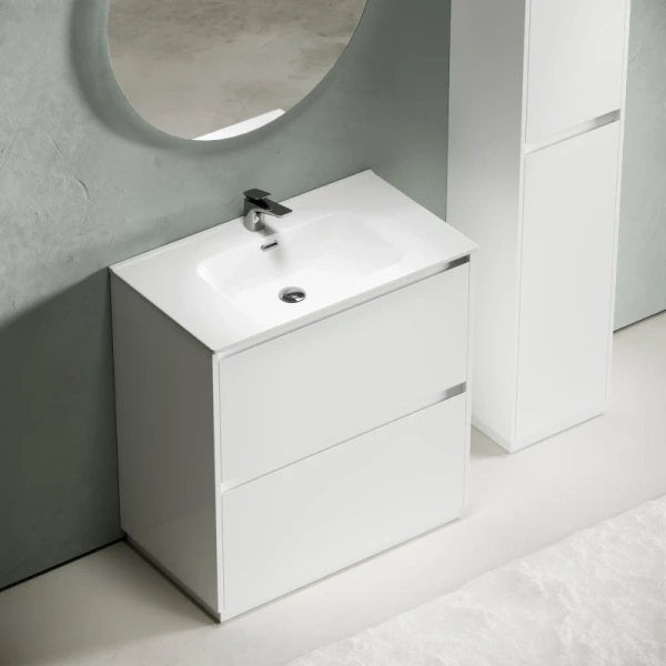 тумба под раковину sancos libra floor 80 lb80fw белый глянец