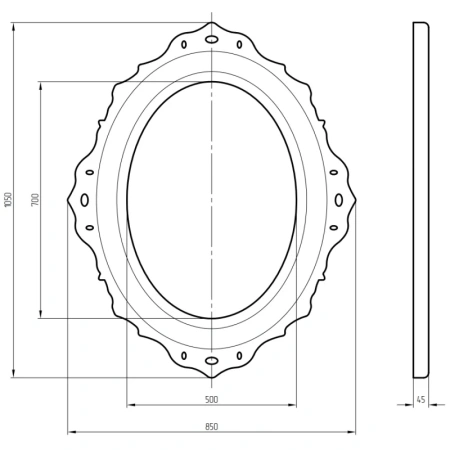 Зеркало Migliore CDB 105х85 24964 Серебро