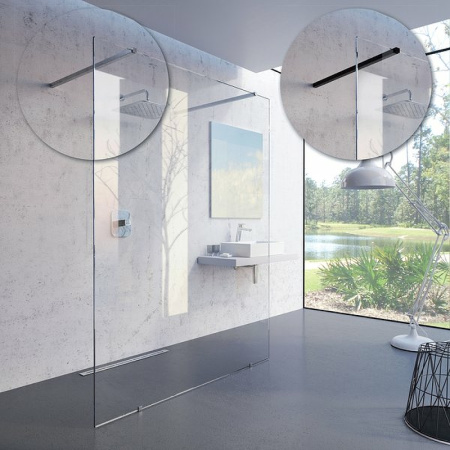душевая перегородка ravak walk-in free 130 gw9fj0c00z1 профиль хром, стекло прозрачное