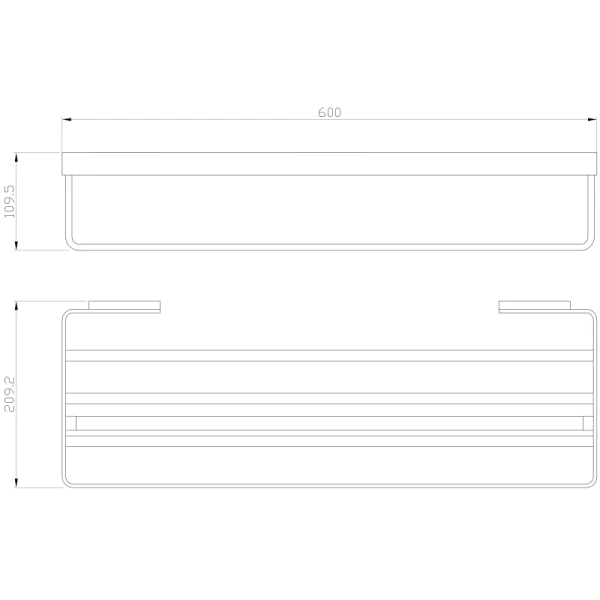 Полка для полотенец Wonzon & Woghand Lotte WW-8381A 60 см, хром