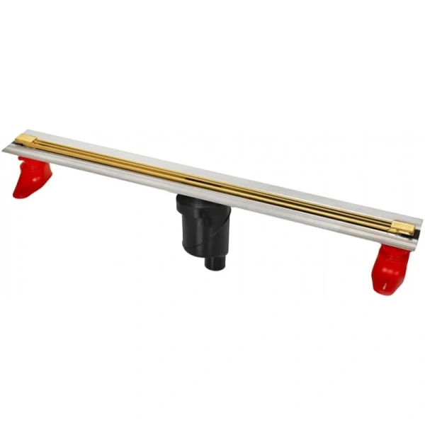 душевой трап (лоток) berges super slim 092053 70 см, с решеткой, щелевой, золотой