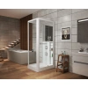 душевая кабина grossman gr-122 100x80 профиль белый стекло прозрачное
