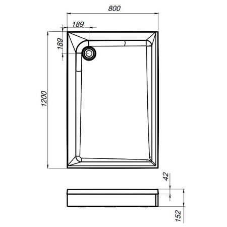 душевой поддон am.pm gem 120×80 w90t-404-12080w белый