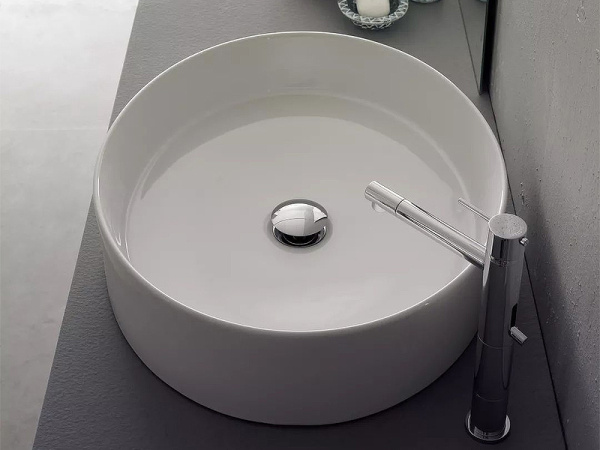 раковина scarabeo thin 8030 накладная, округлая, 54.5x45 см, белая