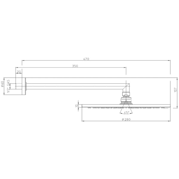 верхний душ bossini cosmo h70596h.073 черный матовый