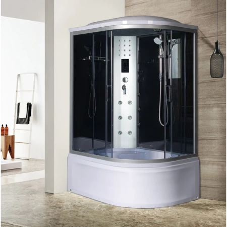 Душевая кабина River Dunay 120x90x46 ТН L 10000003134 профиль Матовый хром задняя стенка Черная