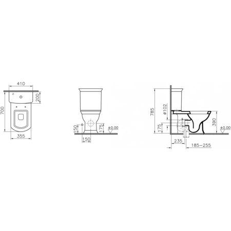 унитаз напольный vitra serenada 9722b003-7203