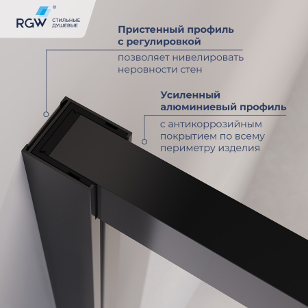 душевой уголок с открытием двери вовнутрь rgw le-45-b 1200x1000