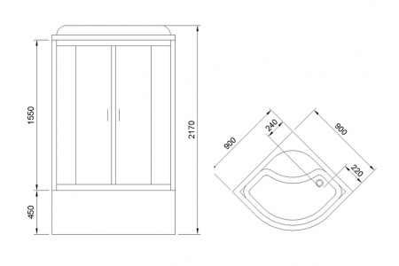 душевая кабина royal bath rb 90bk2-t 90x90 см